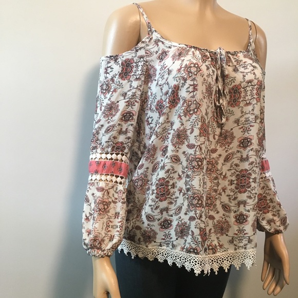 Penelope cold shoulder floral long sleeve size S - Picture 4 of 14